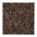 5/8x5/8 Emperador Dark Marble Tumbled Mosaic Tile 5/8x5/8 Emperador Dark Marble Tumbled Mosaic Tile - American Tile Depot