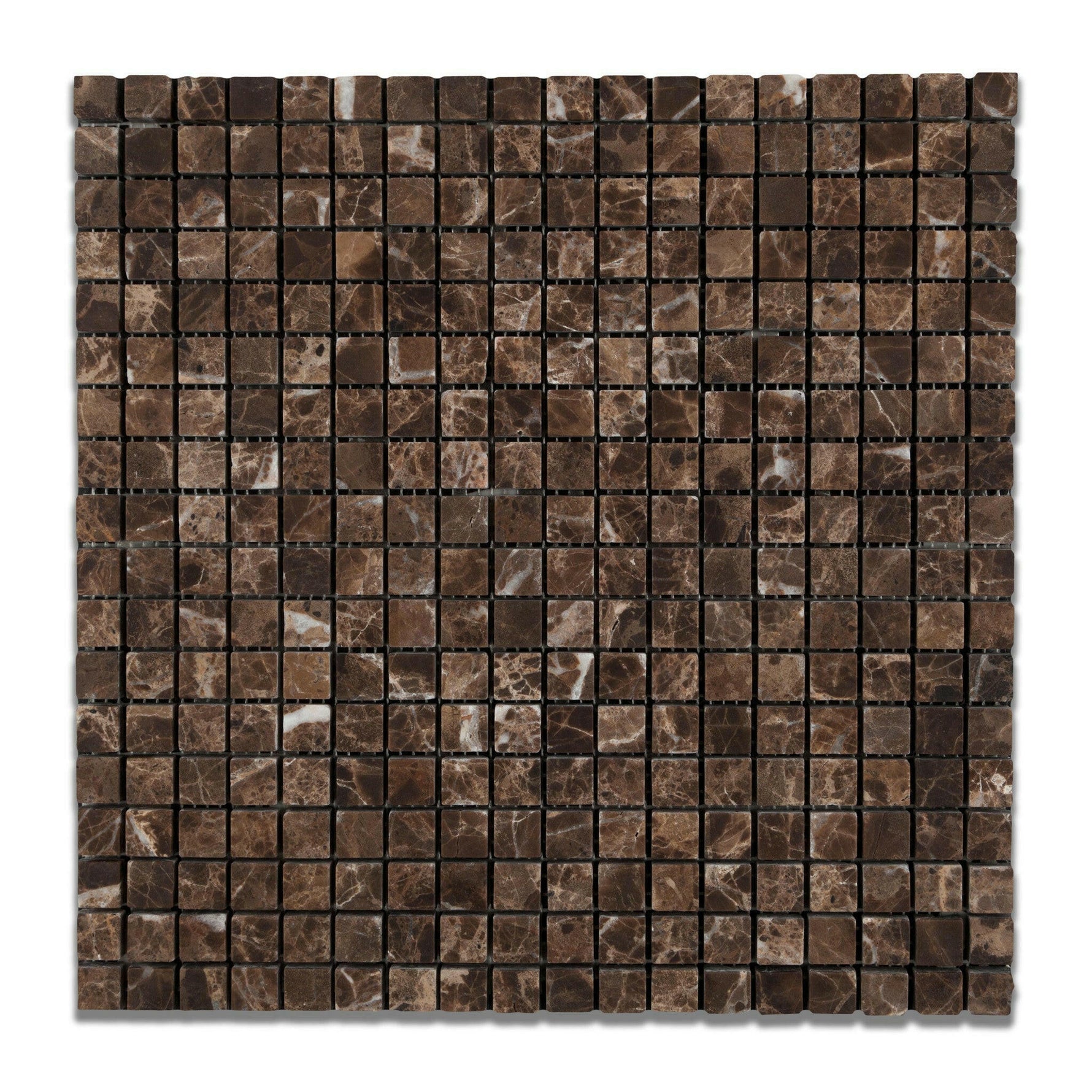 5/8x5/8 Emperador Dark Marble Tumbled Mosaic Tile 5/8x5/8 Emperador Dark Marble Tumbled Mosaic Tile - American Tile Depot