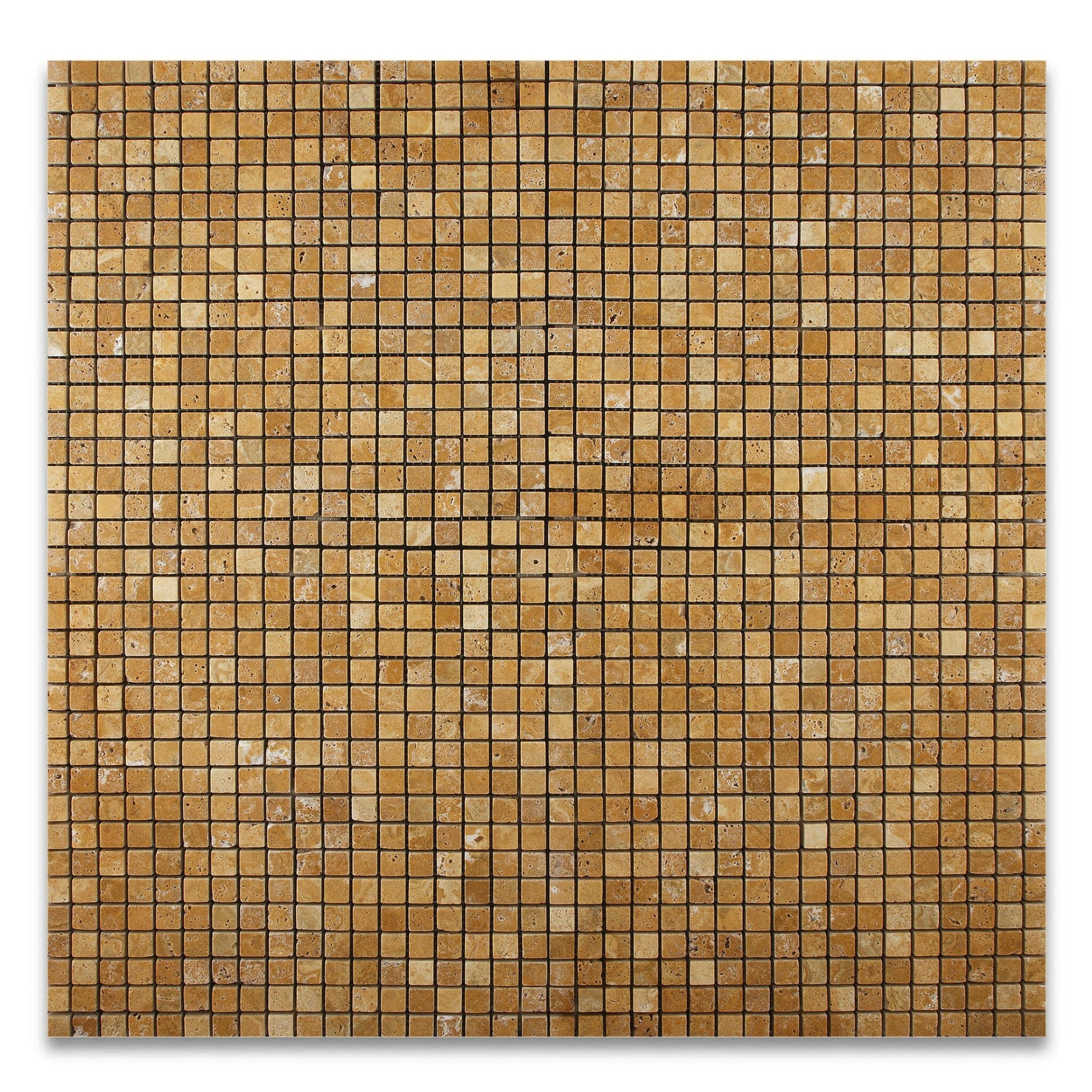 5/8x5/8 Gold / Yellow Travertine Tumbled Mosaic Tile 5/8x5/8 Gold / Yellow Travertine Tumbled Mosaic Tile - American Tile Depot
