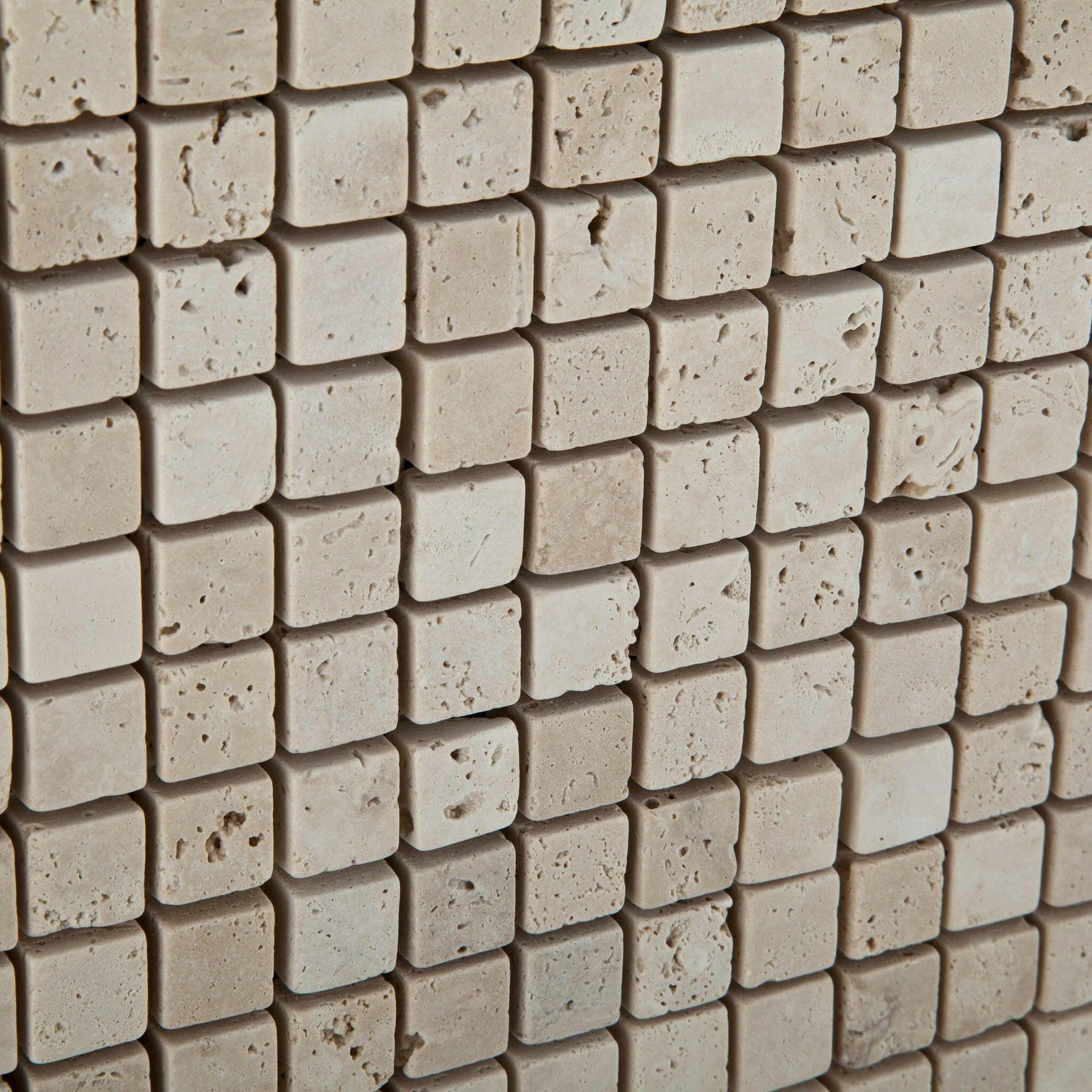 5/8x5/8 Ivory Travertine Tumbled Mosaic Tile 5/8x5/8 Ivory Travertine Tumbled Mosaic Tile - American Tile Depot