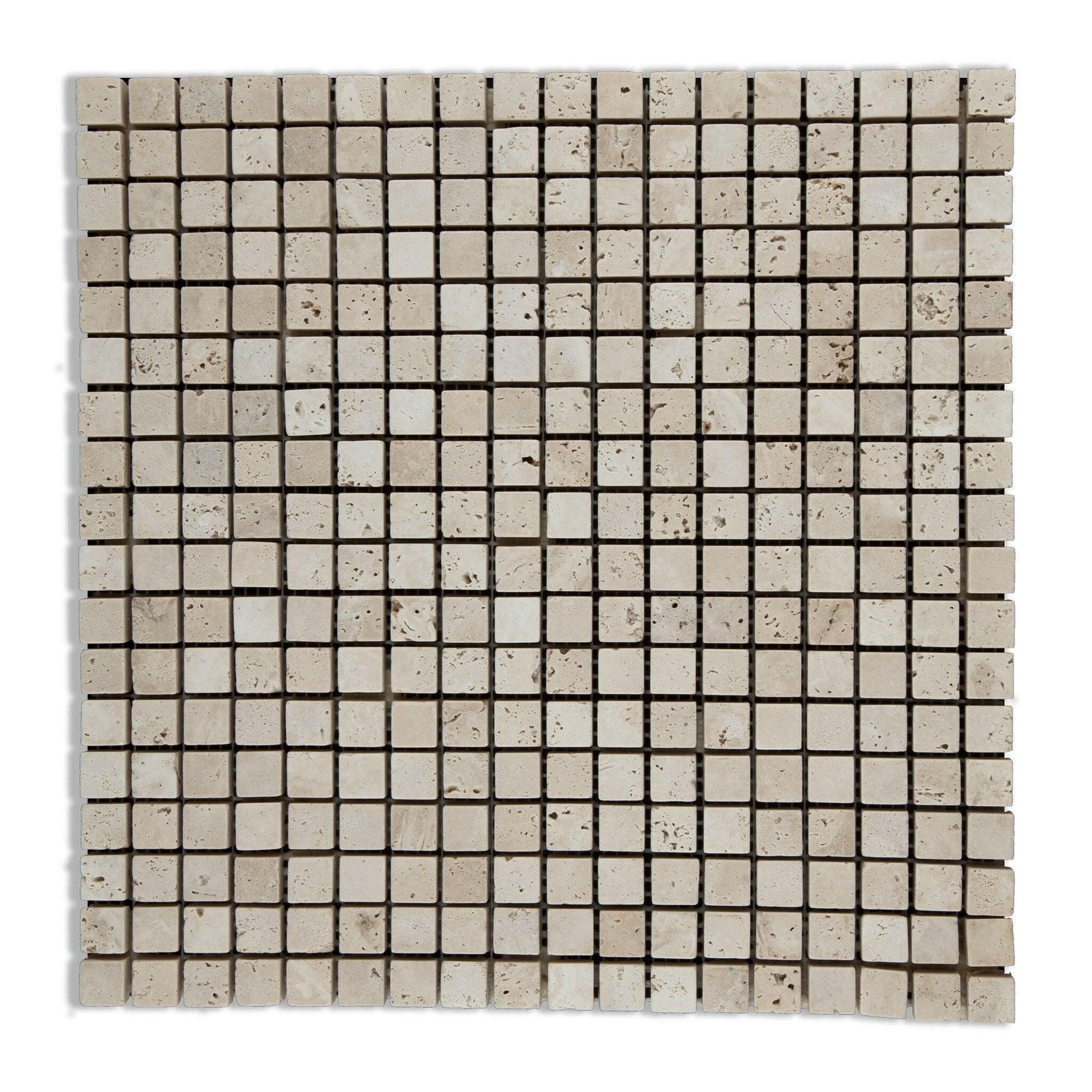 5/8x5/8 Ivory Travertine Tumbled Mosaic Tile 5/8x5/8 Ivory Travertine Tumbled Mosaic Tile - American Tile Depot