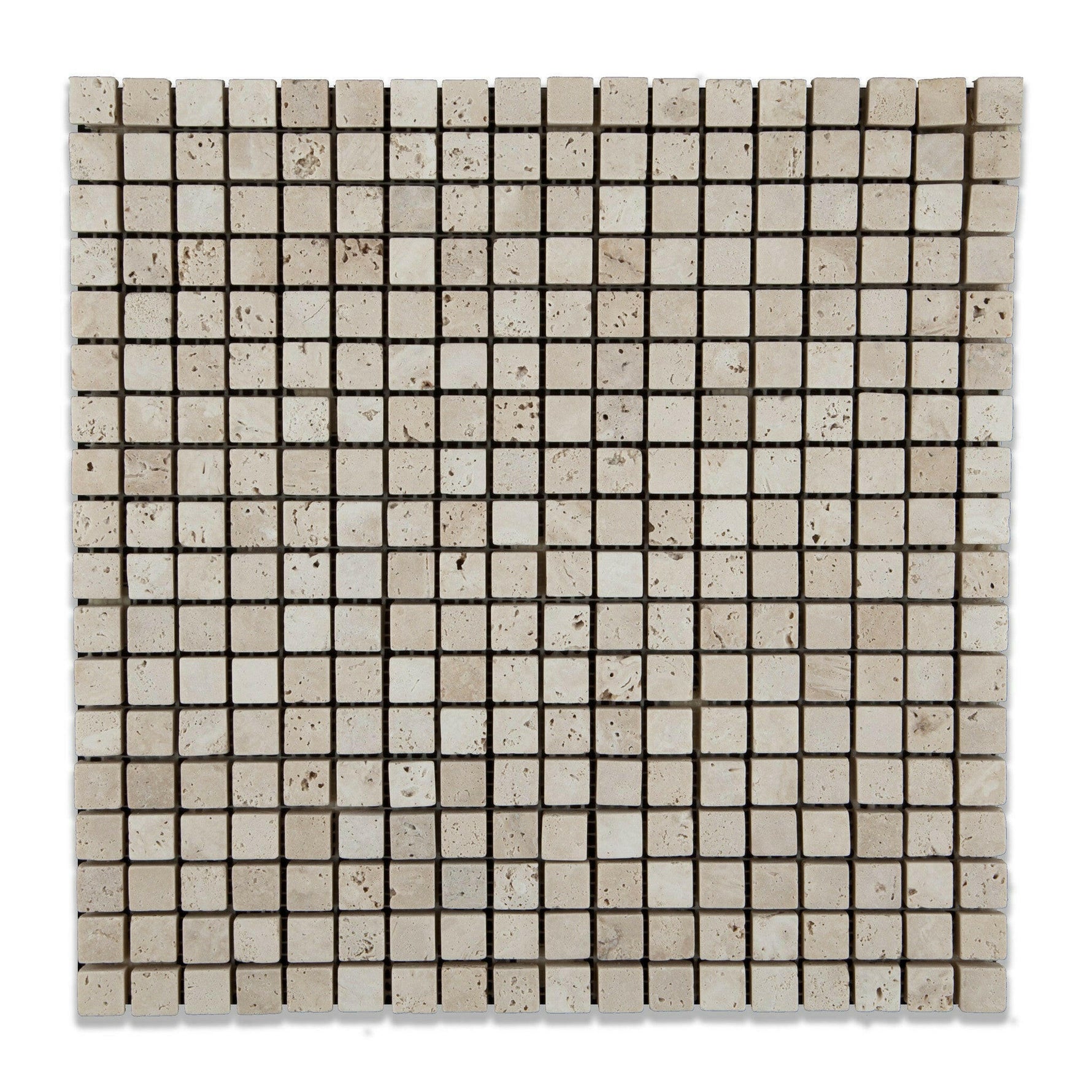 5/8x5/8 Ivory Travertine Tumbled Mosaic Tile 5/8x5/8 Ivory Travertine Tumbled Mosaic Tile - American Tile Depot