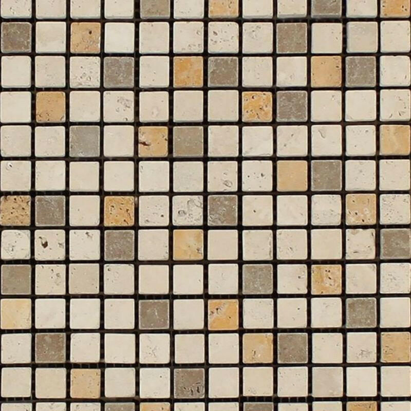 5/8x5/8 Mixed Travertine Tumbled Mosaic Tile 5/8x5/8 Mixed Travertine Tumbled Mosaic Tile - American Tile Depot