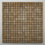 5/8x5/8 Noce Travertine Tumbled Mosaic Tile 5/8x5/8 Noce Travertine Tumbled Mosaic Tile - American Tile Depot