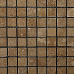 5/8x5/8 Noce Travertine Tumbled Mosaic Tile 5/8x5/8 Noce Travertine Tumbled Mosaic Tile - American Tile Depot