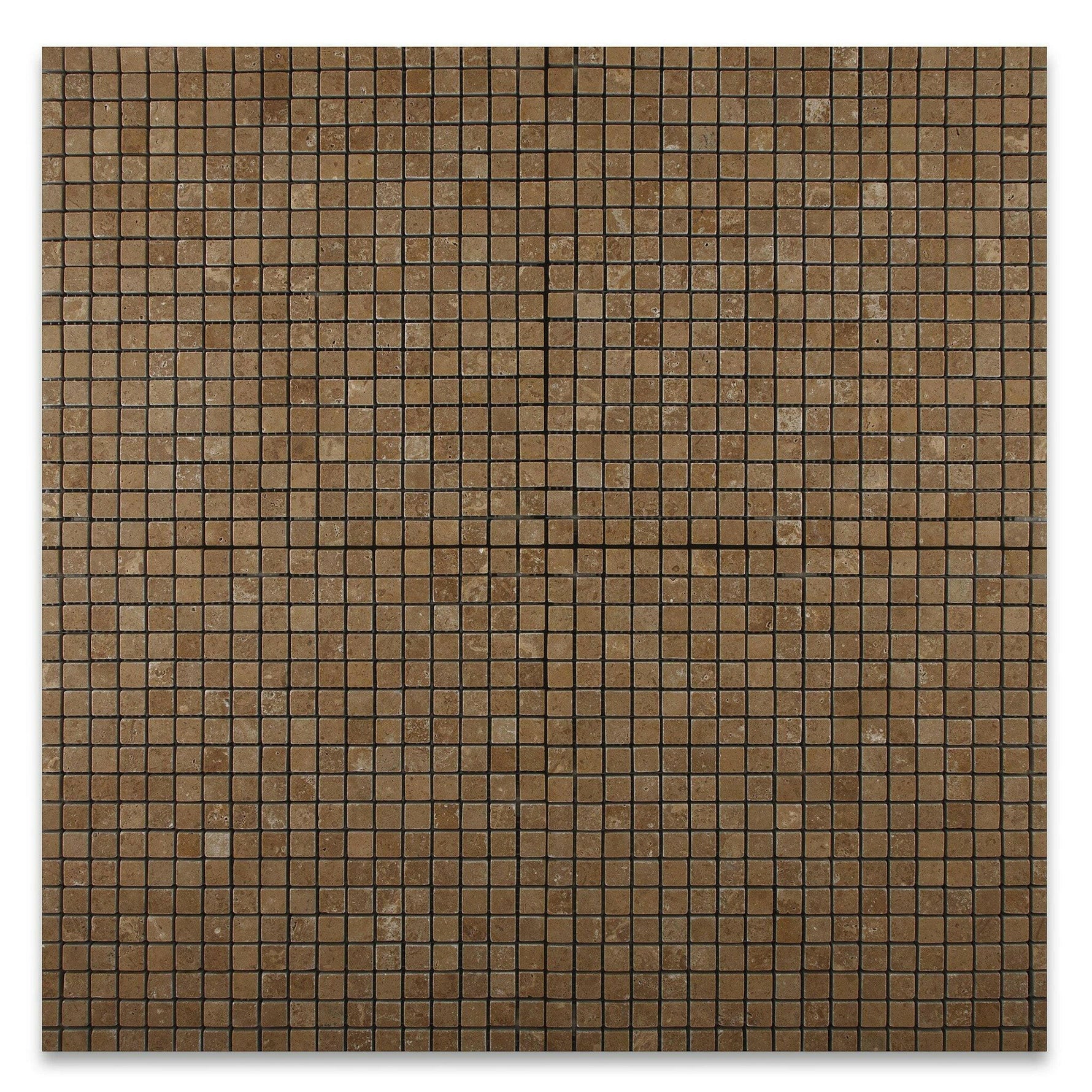 5/8x5/8 Noce Travertine Tumbled Mosaic Tile 5/8x5/8 Noce Travertine Tumbled Mosaic Tile - American Tile Depot