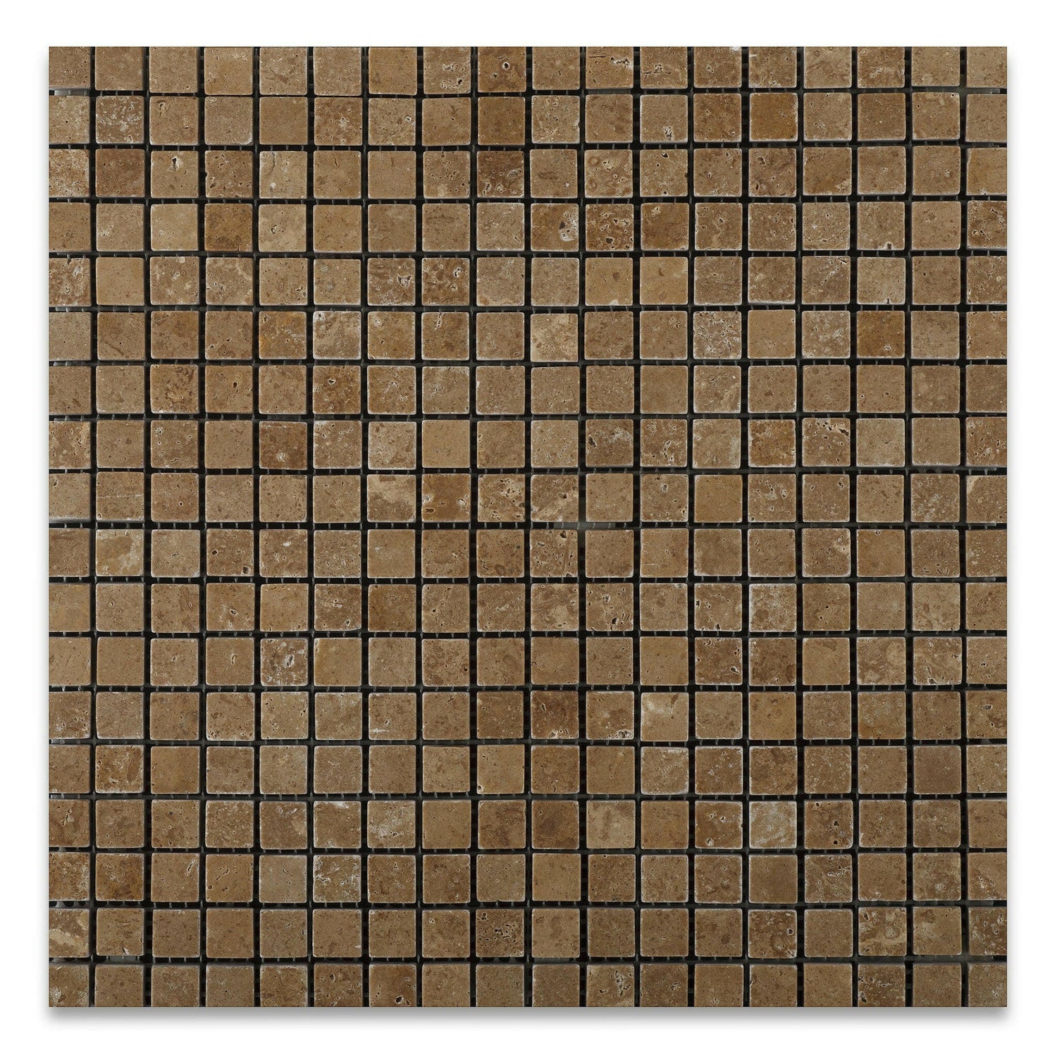 5/8x5/8 Noce Travertine Tumbled Mosaic Tile 5/8x5/8 Noce Travertine Tumbled Mosaic Tile - American Tile Depot