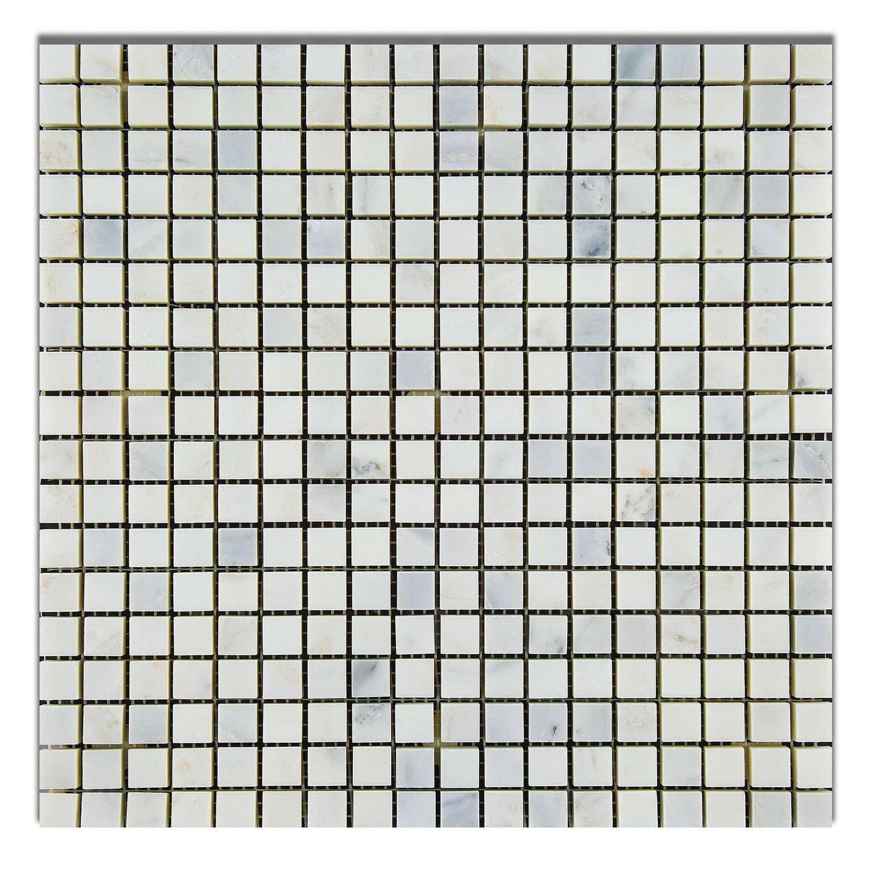 5/8x5/8 Oriental White / Asian Statuary Marble Honed Mosaic Tile 5/8x5/8 Oriental White / Asian Statuary Marble Honed Mosaic Tile - American Tile Depot