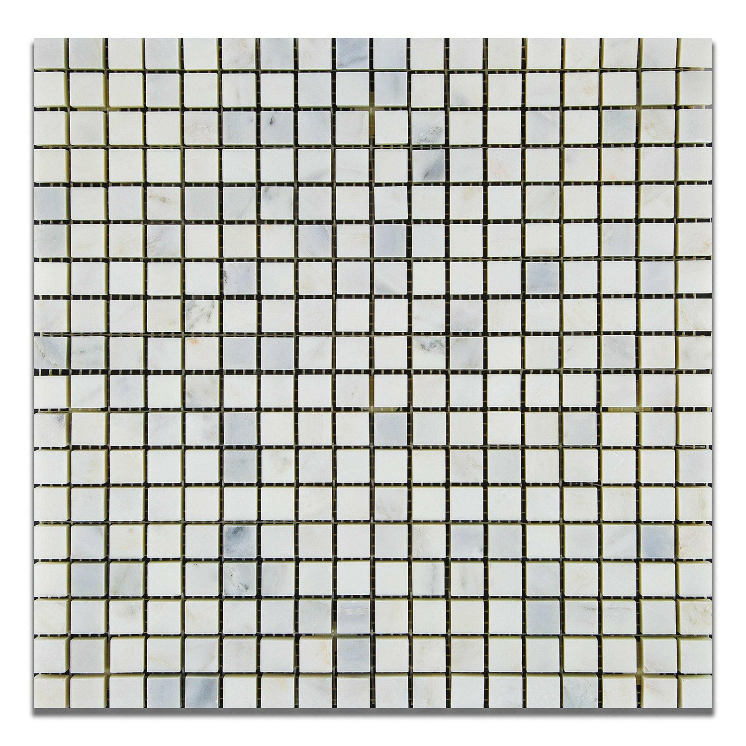 5/8x5/8 Oriental White / Asian Statuary Marble Polished Mosaic Tile 5/8x5/8 Oriental White / Asian Statuary Marble Polished Mosaic Tile - American Tile Depot