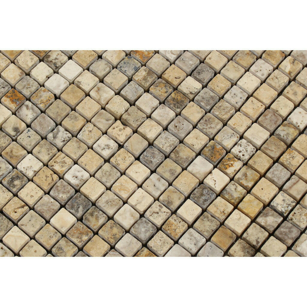 5/8x5/8 Philadelphia Travertine Tumbled Mosaic Tile 5/8x5/8 Philadelphia Travertine Tumbled Mosaic Tile - American Tile Depot