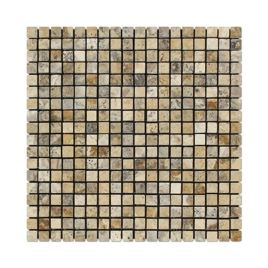 5/8x5/8 Philadelphia Travertine Tumbled Mosaic Tile 5/8x5/8 Philadelphia Travertine Tumbled Mosaic Tile - American Tile Depot