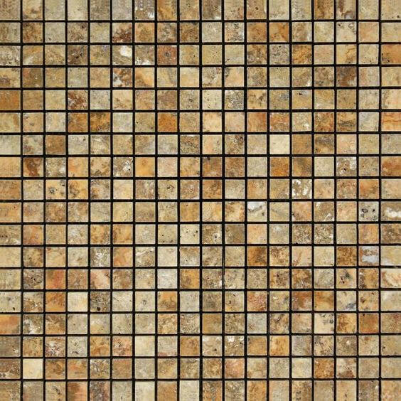 5/8x5/8 Scabos Travertine Polished Mosaic Tile 5/8x5/8 Scabos Travertine Polished Mosaic Tile - American Tile Depot