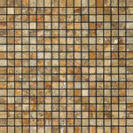 5/8x5/8 Scabos Travertine Polished Mosaic Tile 5/8x5/8 Scabos Travertine Polished Mosaic Tile - American Tile Depot
