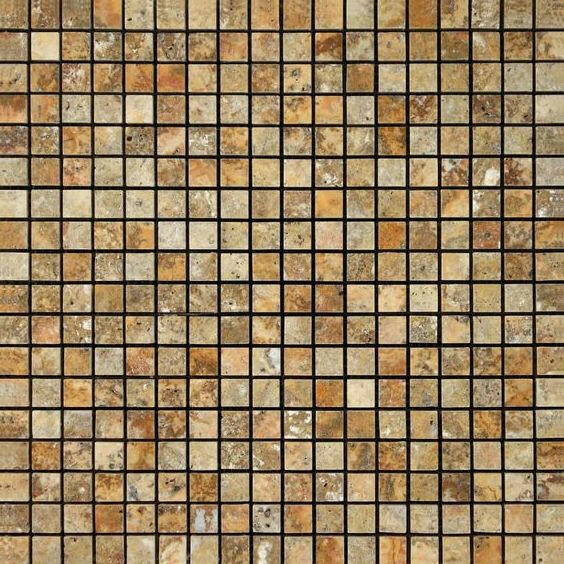 5/8x5/8 Scabos Travertine Polished Mosaic Tile 5/8x5/8 Scabos Travertine Polished Mosaic Tile - American Tile Depot
