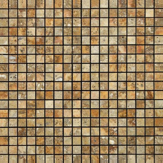 5/8x5/8 Scabos Travertine Polished Mosaic Tile 5/8x5/8 Scabos Travertine Polished Mosaic Tile - American Tile Depot