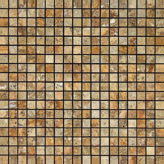 5/8x5/8 Scabos Travertine Polished Mosaic Tile 5/8x5/8 Scabos Travertine Polished Mosaic Tile - American Tile Depot