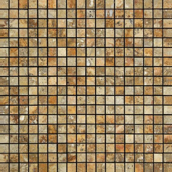5/8x5/8 Scabos Travertine Polished Mosaic Tile 5/8x5/8 Scabos Travertine Polished Mosaic Tile - American Tile Depot
