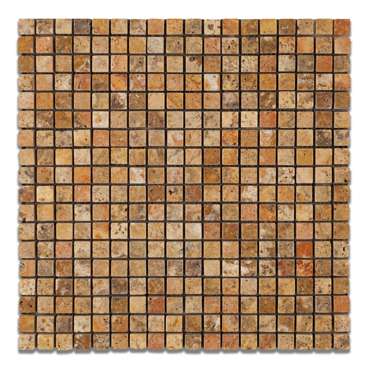 5/8x5/8 Scabos Travertine Tumbled Mosaic Tile 5/8x5/8 Scabos Travertine Tumbled Mosaic Tile - American Tile Depot