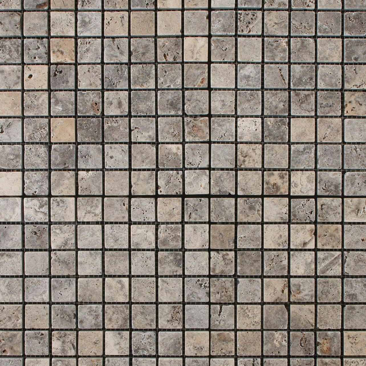 5/8x5/8 Silver Travertine Tumbled Mosaic Tile 5/8x5/8 Silver Travertine Tumbled Mosaic Tile - American Tile Depot