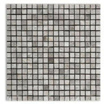 5/8x5/8 Tundra Gray (Atlantic Gray) Marble Honed Mosaic Tile 5/8x5/8 Tundra Gray (Atlantic Gray) Marble Honed Mosaic Tile - American Tile Depot