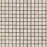 5/8x5/8 White Pearl / Botticino Marble Polished Mosaic Tile 5/8x5/8 White Pearl / Botticino Marble Polished Mosaic Tile - American Tile Depot