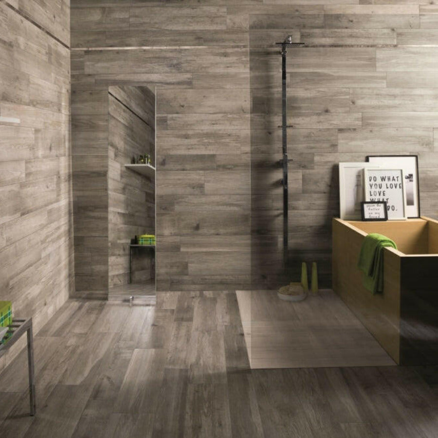 5.50x32 Lithora Tortora Semi-Polished Wood Look Porcelain Tile 5.50x32 Lithora Tortora Semi-Polished Wood Look Porcelain Tile - American Tile Depot