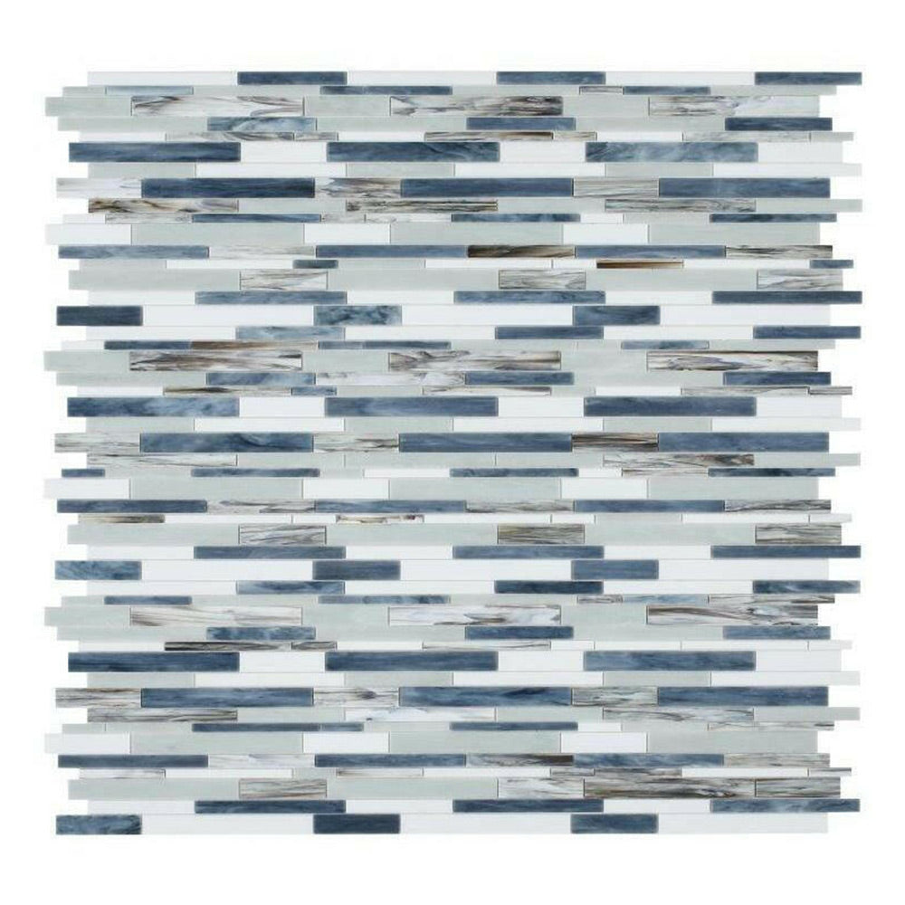 Seashore Beach Stack Linear Glass Mosaic Tile