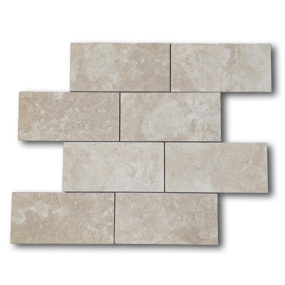 6x12 Durango Cream Travertine Filled & Honed Tile 6x12 Durango Cream Travertine Filled & Honed Tile - American Tile Depot