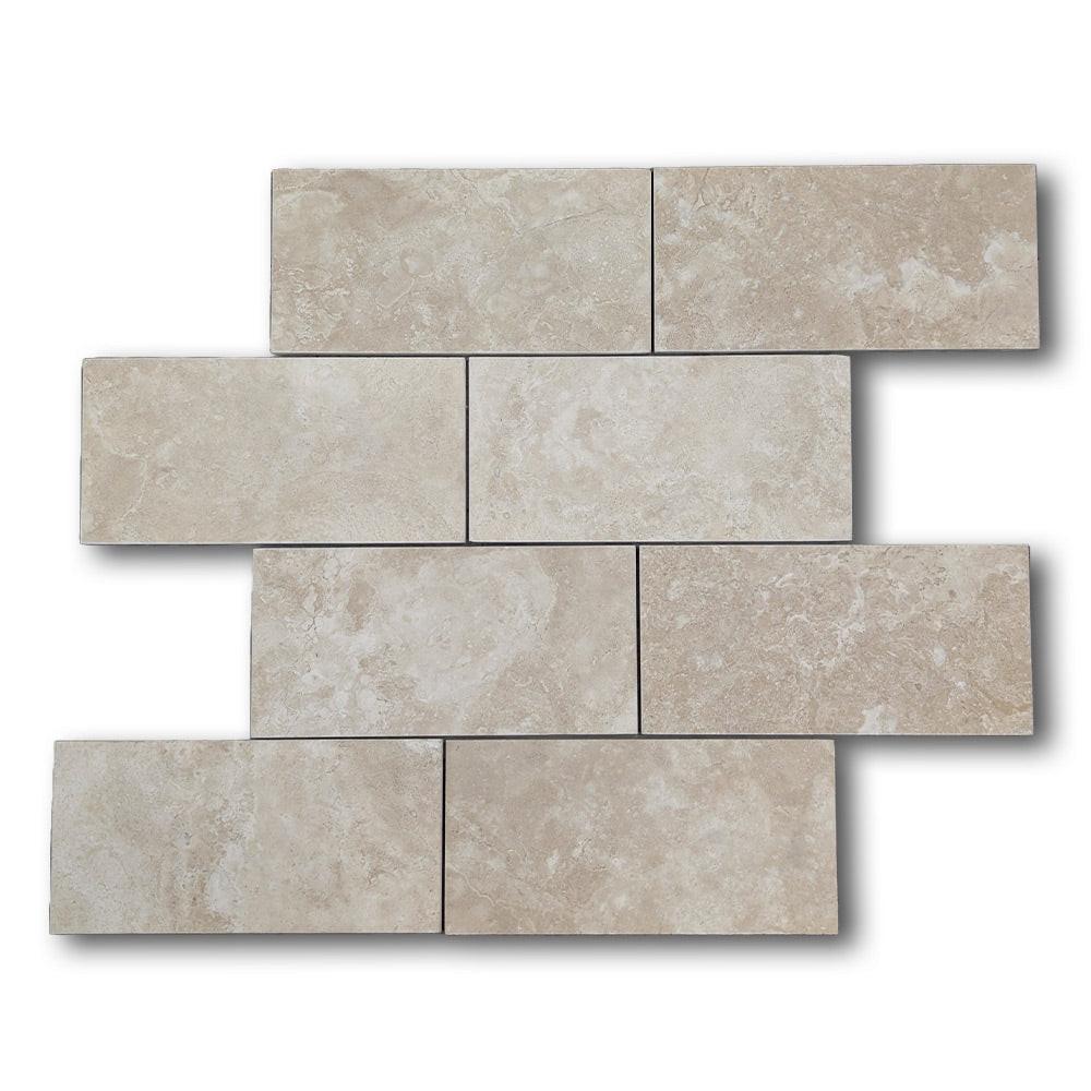 6x12 Durango Cream Travertine Filled & Honed Tile 6x12 Durango Cream Travertine Filled & Honed Tile - American Tile Depot