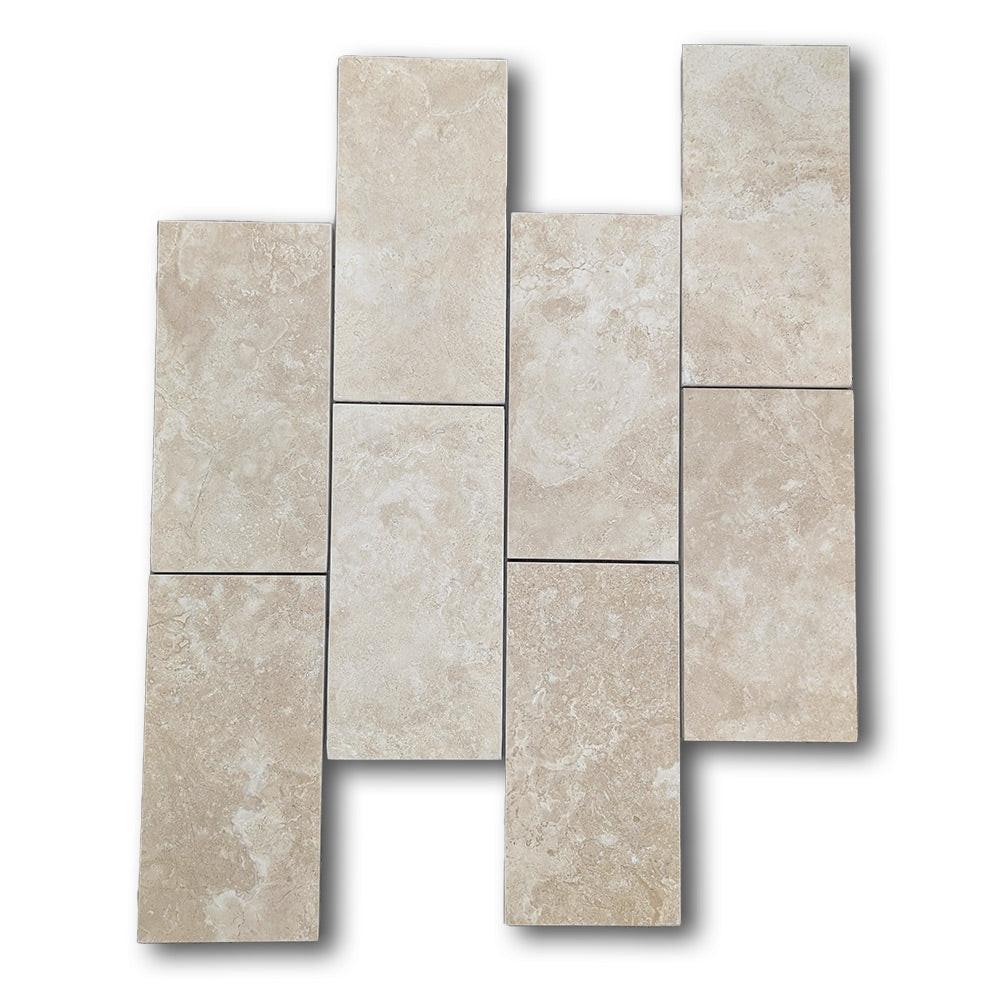 6x12 Durango Cream Travertine Filled & Honed Tile 6x12 Durango Cream Travertine Filled & Honed Tile - American Tile Depot