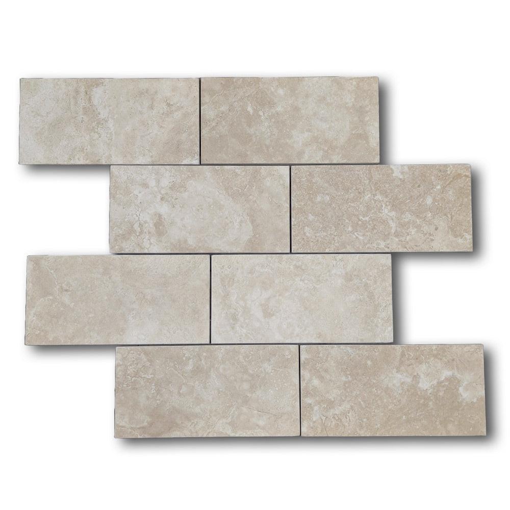 6x12 Durango Cream Travertine Filled & Honed Tile 6x12 Durango Cream Travertine Filled & Honed Tile - American Tile Depot
