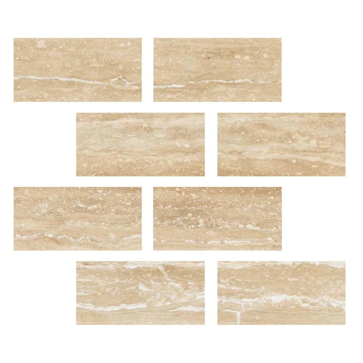 6x12 Ivory Travertine Vein Cut Filled & Honed Tile-American Tile Depot