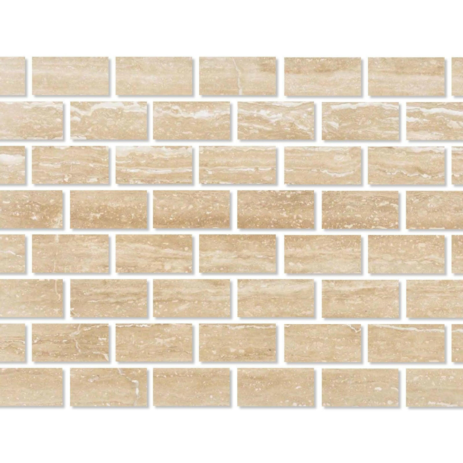 6x12 Ivory Travertine Vein Cut Filled & Polished Tile-American Tile Depot