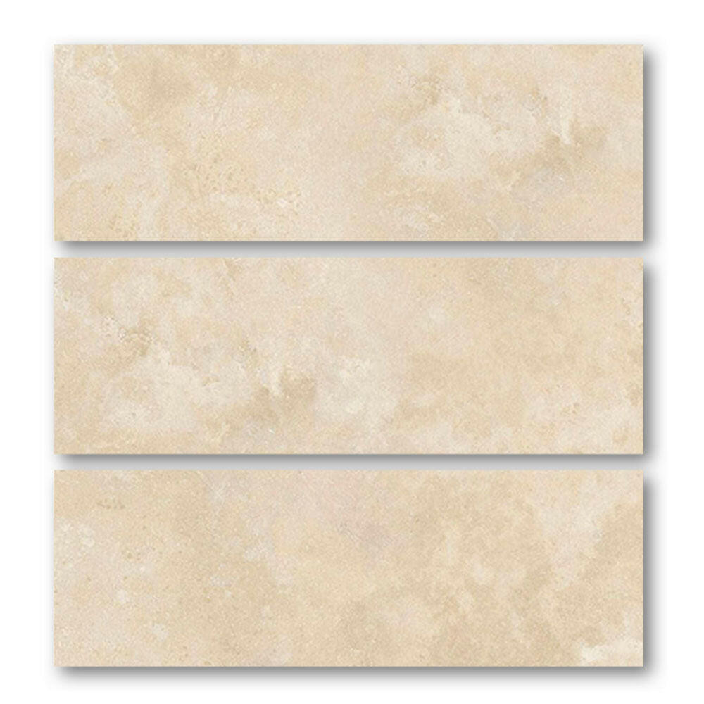 Special Cut | 6x18 Ivory Travertine Filled & Polished Tile
