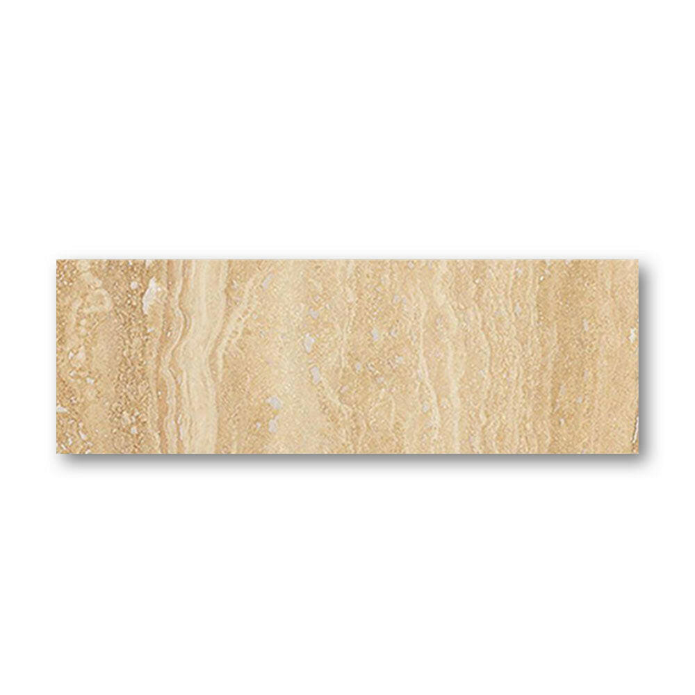 Special Cut | 6x18 Ivory Travertine Vein Cut Filled & Polished Tile