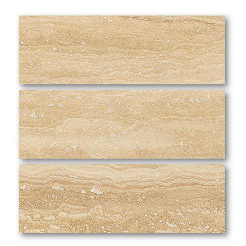 Special Cut | 6x18 Ivory Travertine Vein Cut Filled & Honed Tile