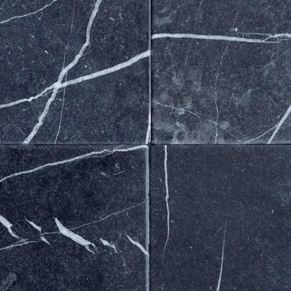 6x6 Black Marquina Marble Tumbled Tile 6x6 Black Marquina Marble Tumbled Tile - American Tile Depot