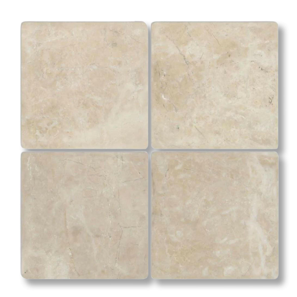6x6 Cappuccino Marble Tumbled Tile - American Tile Depot