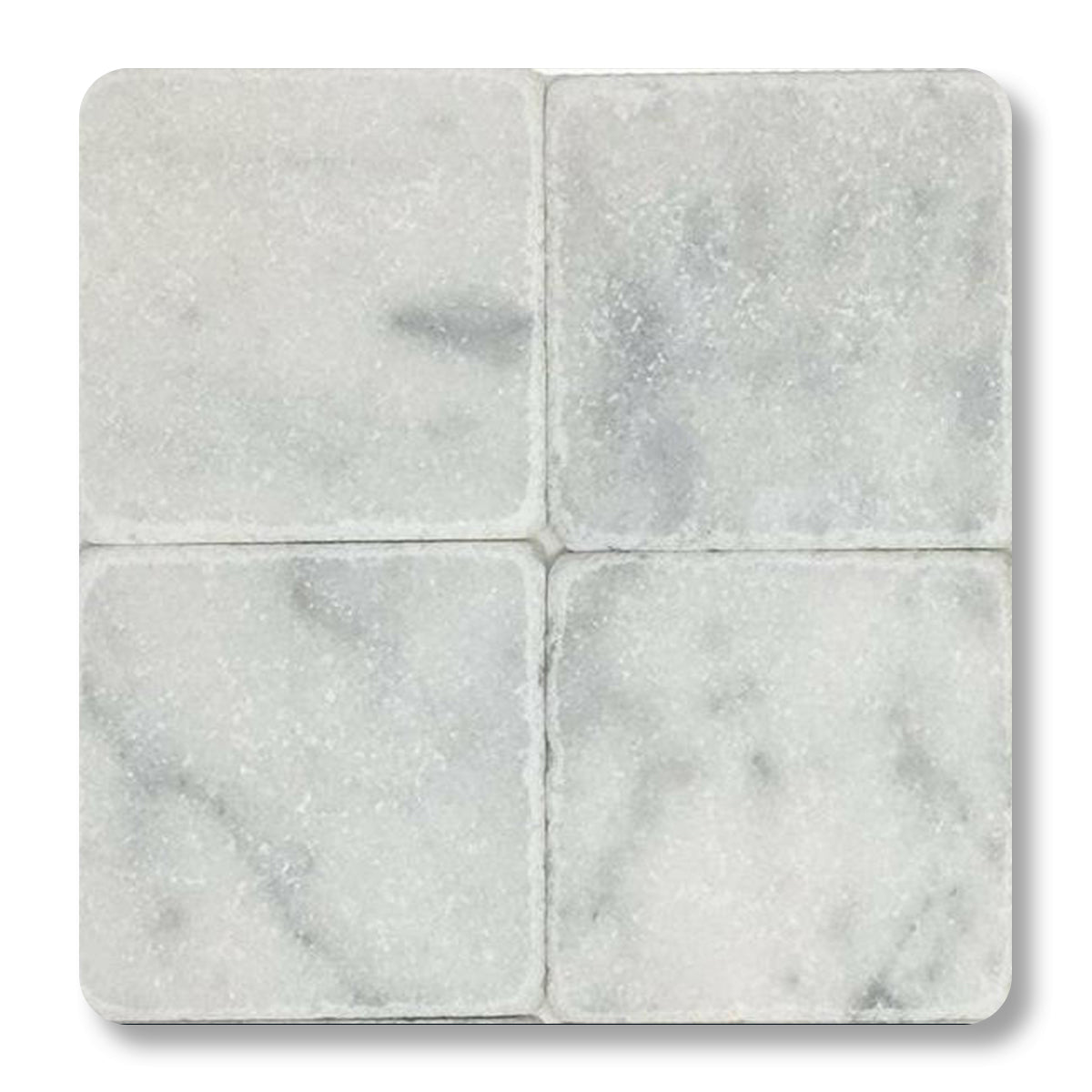 6x6 Carrara White Marble Tumbled Tile - American Tile Depot
