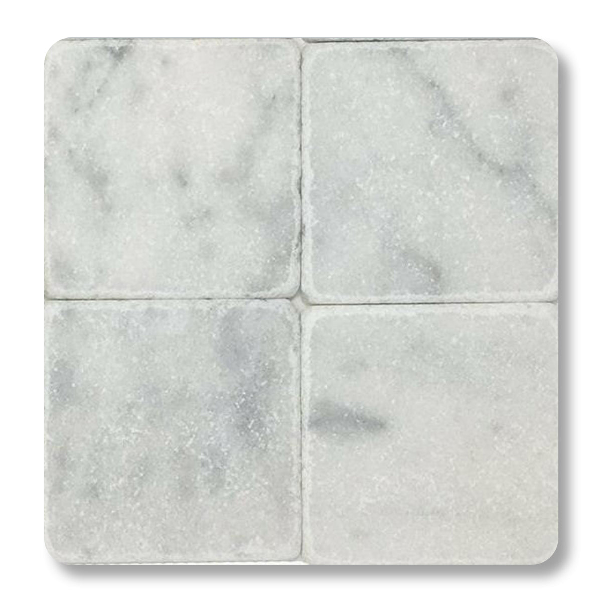 6x6 Carrara White Marble Tumbled Tile - American Tile Depot