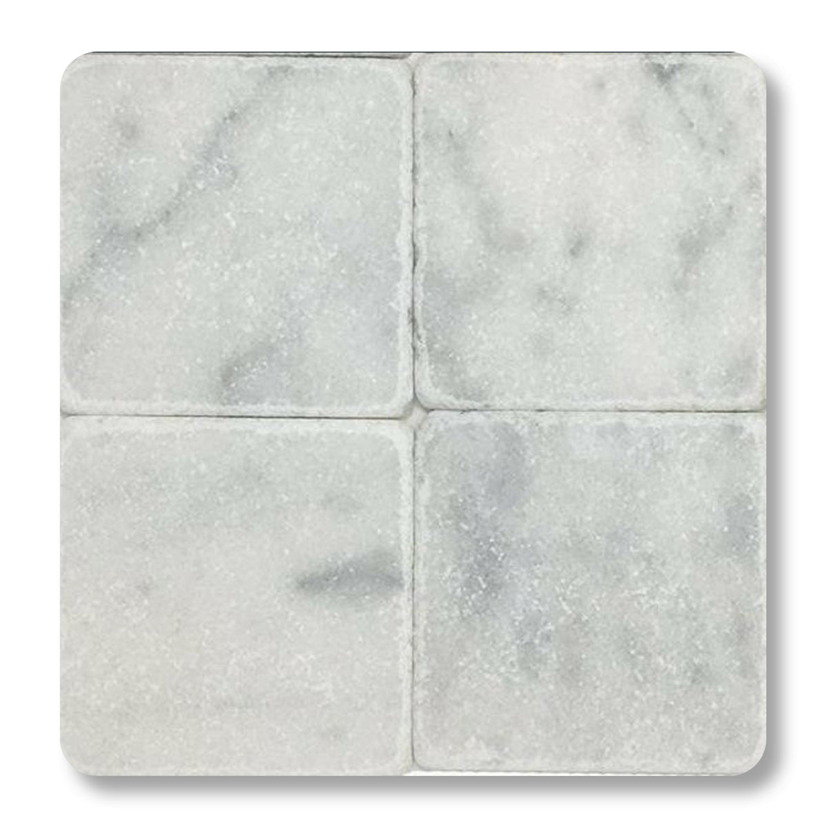 6x6 Carrara White Marble Tumbled Tile - American Tile Depot