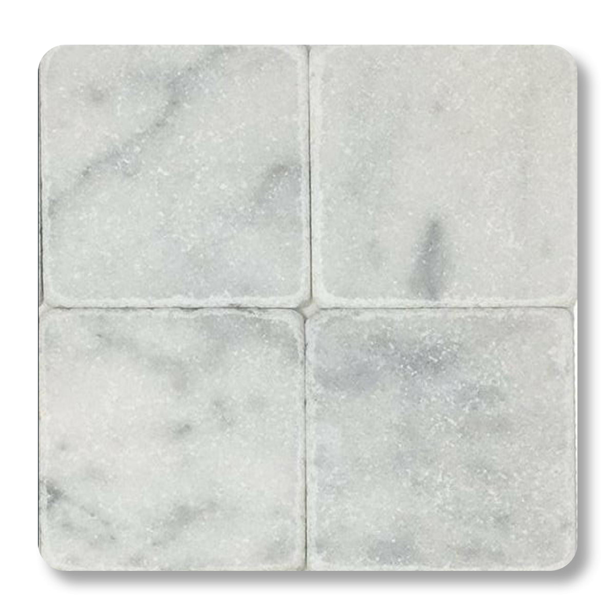 6x6 Carrara White Marble Tumbled Tile - American Tile Depot