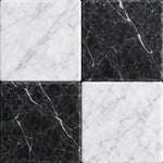 6x6 Checkerboard Tile - Black Marquina & Carrara White Tumbled Marble 6x6 Checkerboard Tile - Black Marquina & Carrara White Tumbled Marble - American Tile Depot