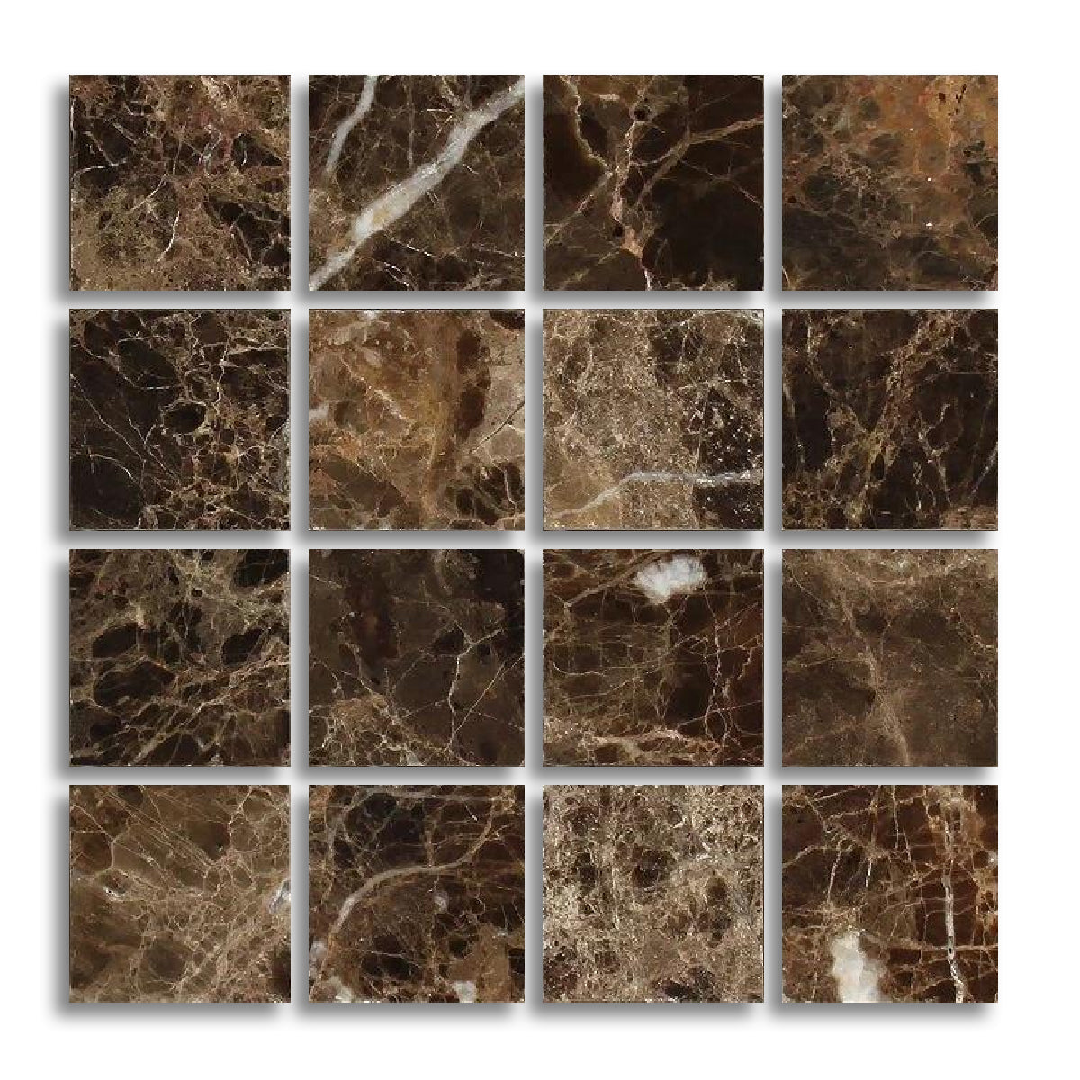 Special Cut | 6x6 Emperador Dark Marble Polished Tile