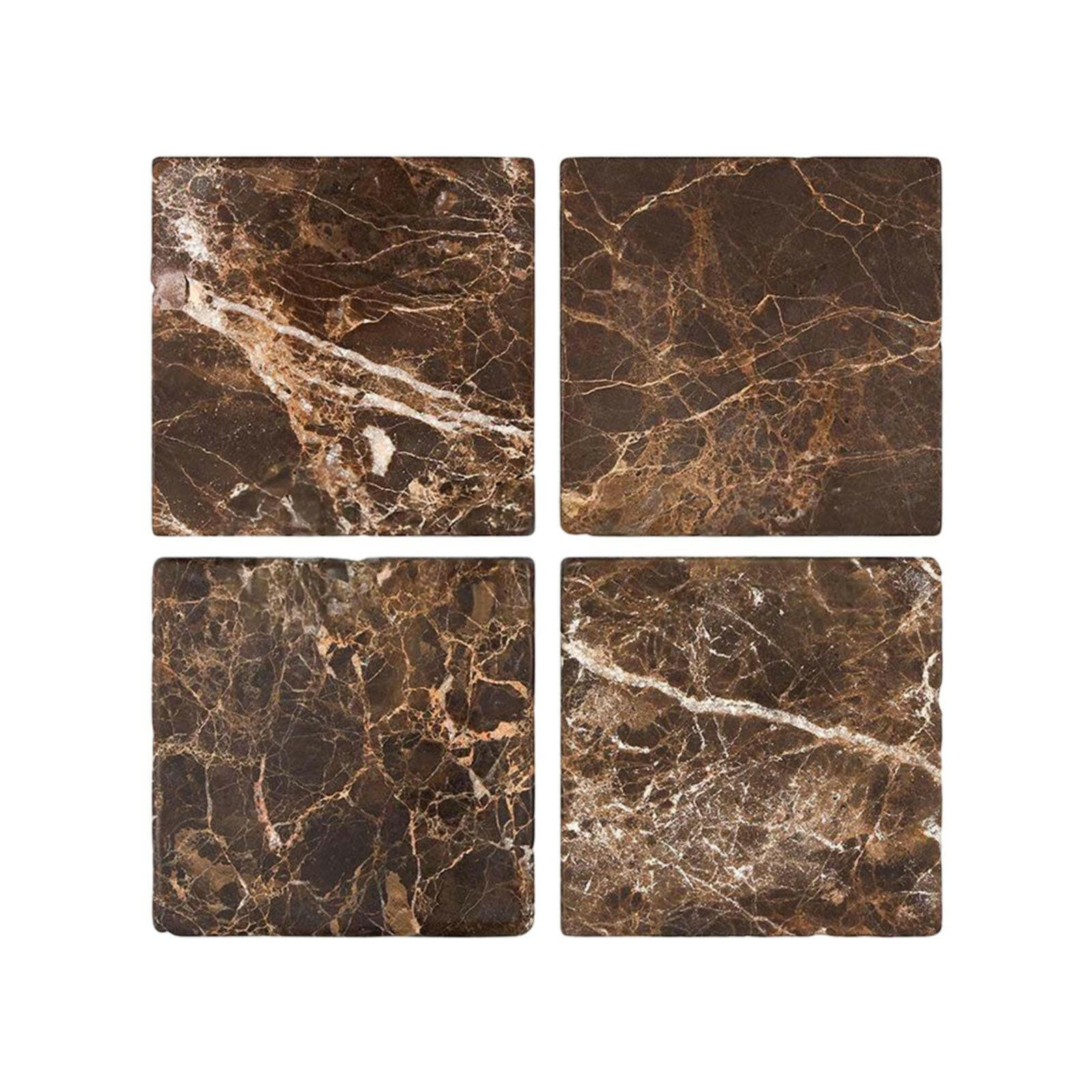 6x6 Emperador Dark Marble Tumbled Tile 6x6 Emperador Dark Marble Tumbled Tile - American Tile Depot