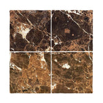 6x6 Emperador Dark Marble Tumbled Tile 6x6 Emperador Dark Marble Tumbled Tile - American Tile Depot