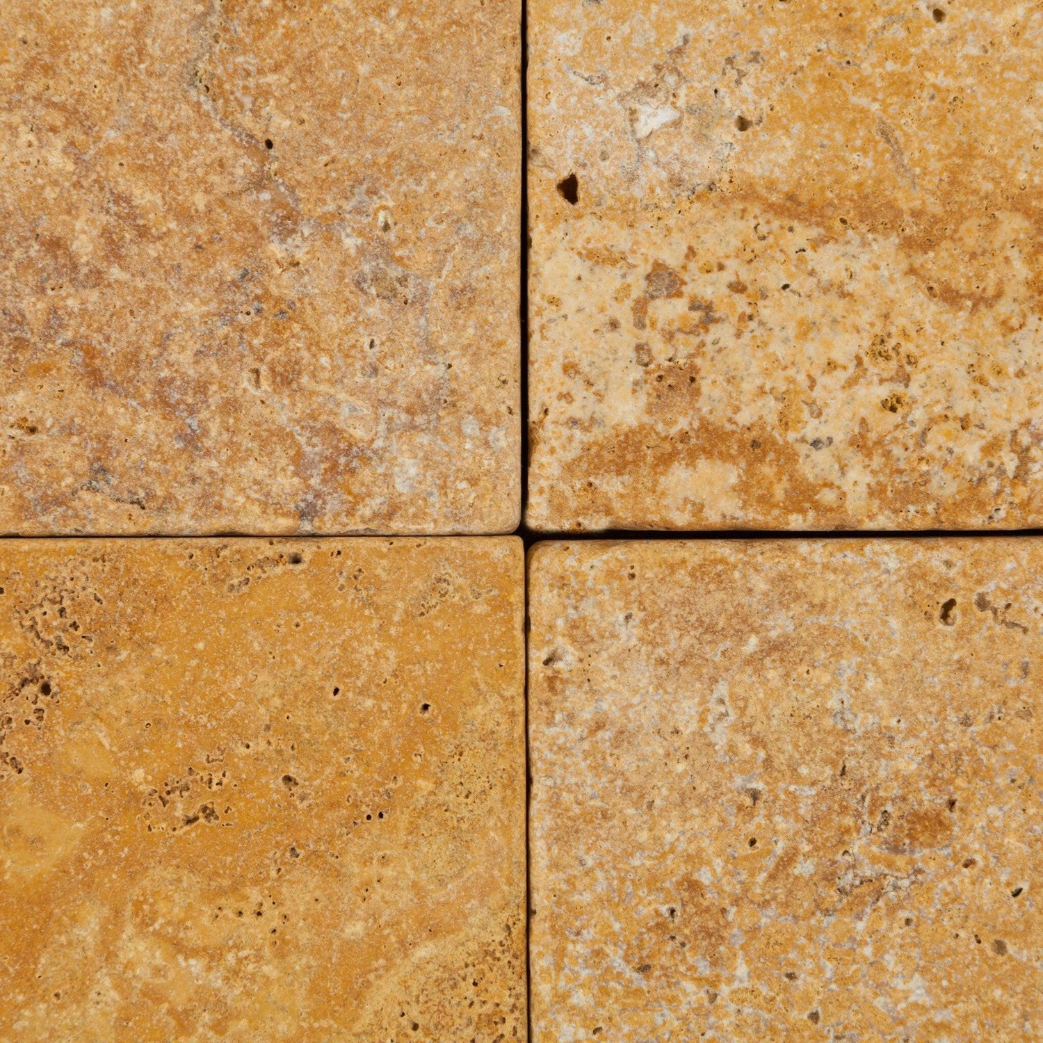 6x6 Gold / Yellow Travertine Tumbled Tile 6x6 Gold / Yellow Travertine Tumbled Tile - American Tile Depot