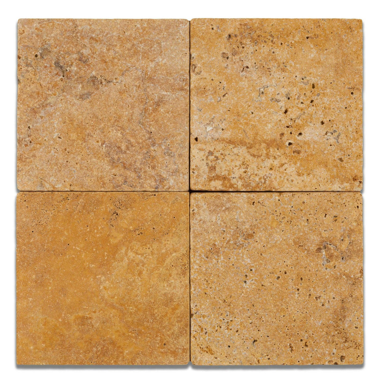 6x6 Gold / Yellow Travertine Tumbled Tile 6x6 Gold / Yellow Travertine Tumbled Tile - American Tile Depot