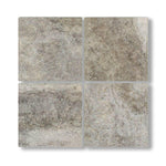 6x6 Silver Travertine Tumbled Tile - American Tile Depot