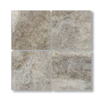 6x6 Silver Travertine Tumbled Tile - American Tile Depot